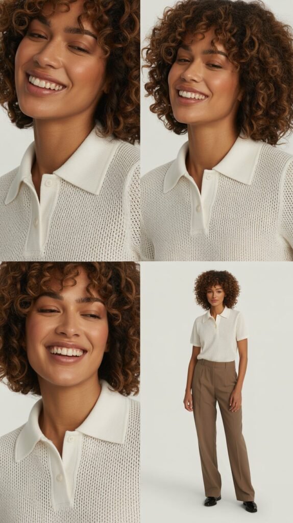 Knit Polo with Tailored Trousers