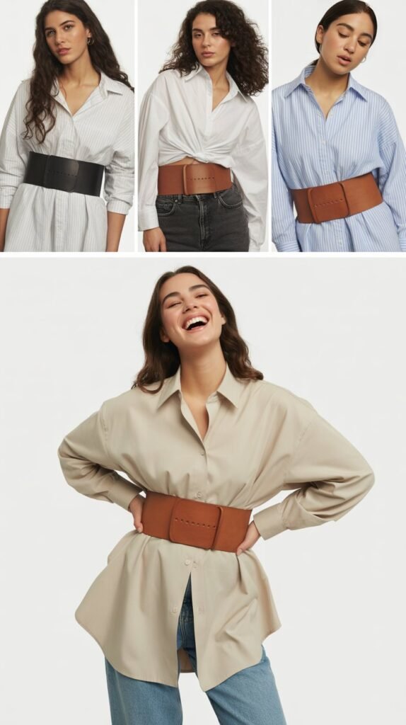 Oversized Belts Over Tops