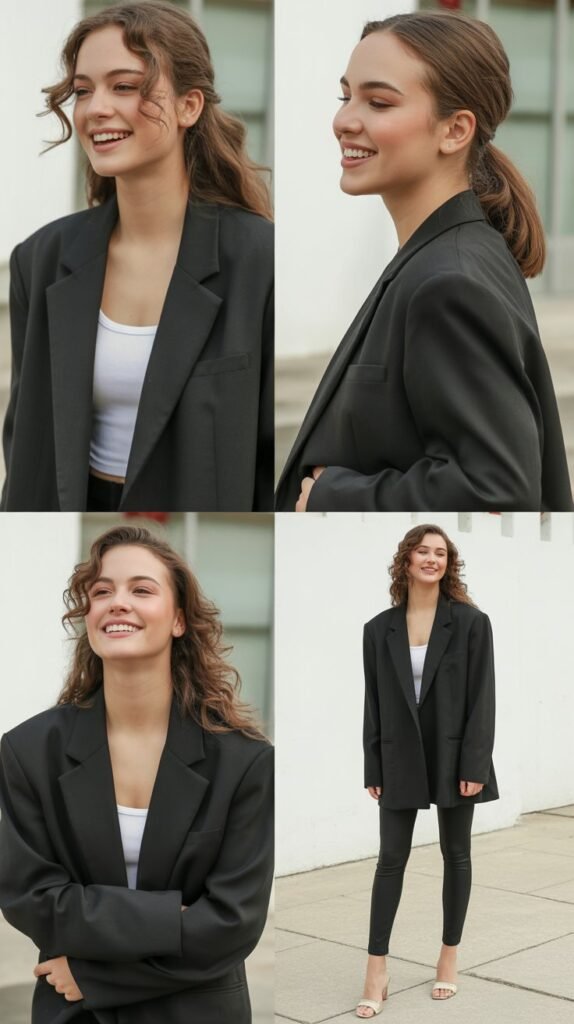 Oversized Blazer with Slim Bottoms