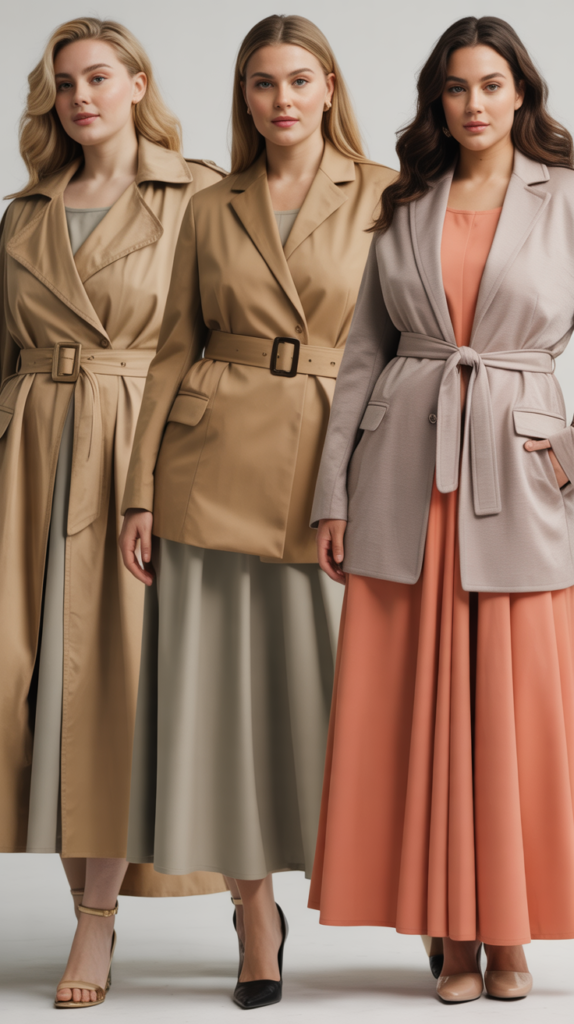 Belted Outerwear Over Dresses