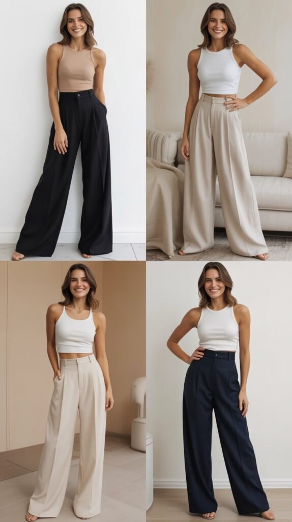 Wide-Leg Pants with Fitted Top Balance