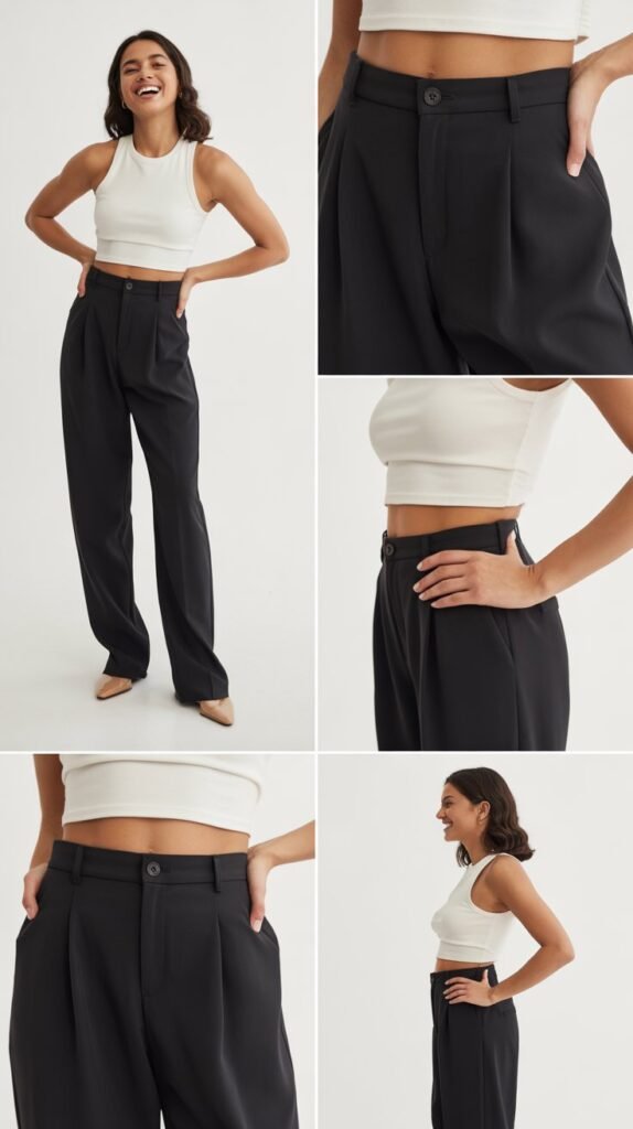 The High-Waisted Pants and Crop Top