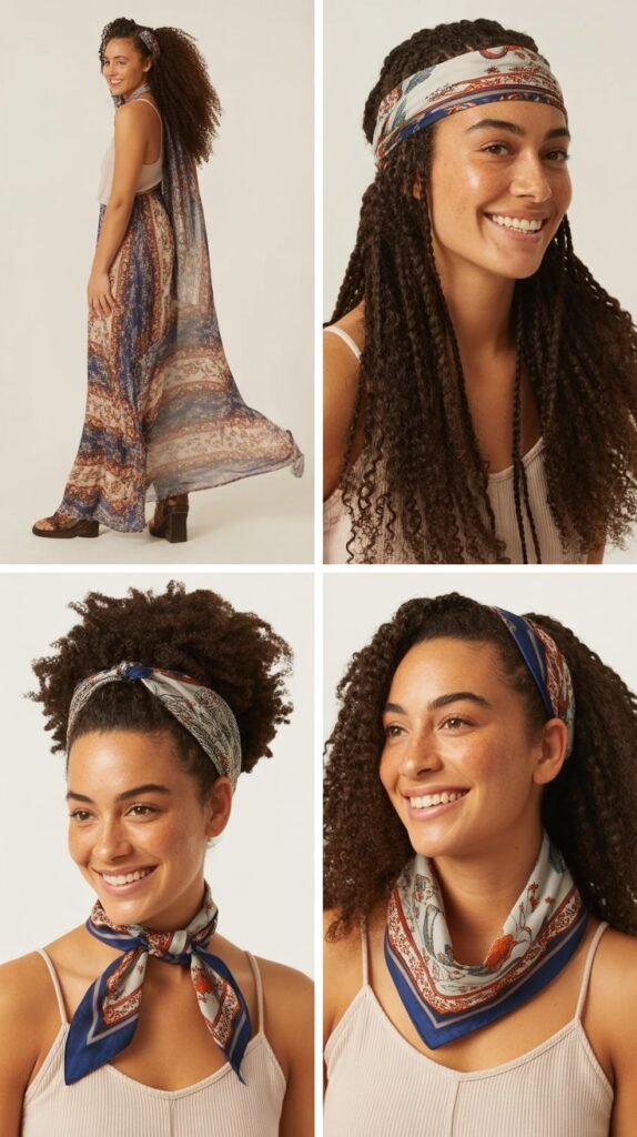 Western Print Scarf Accessory Focus