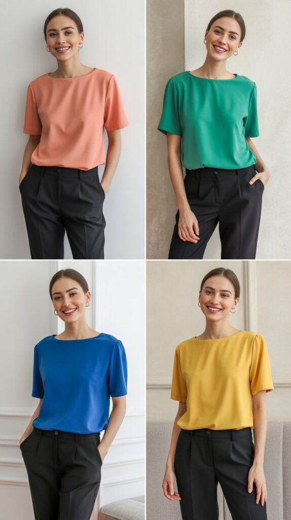 Black Pants and Colored Top