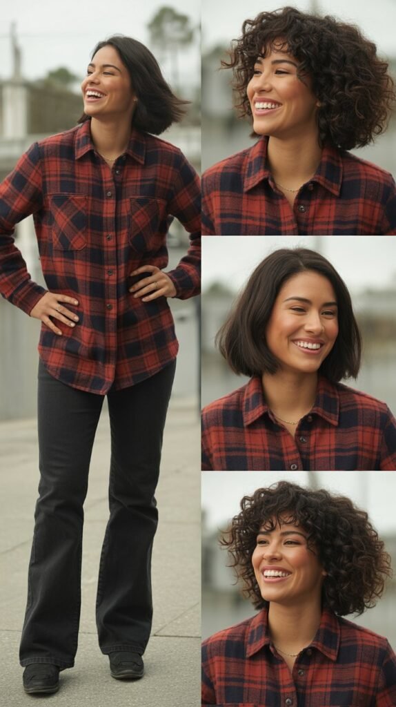 Plaid Shirt And Bootcut Combo