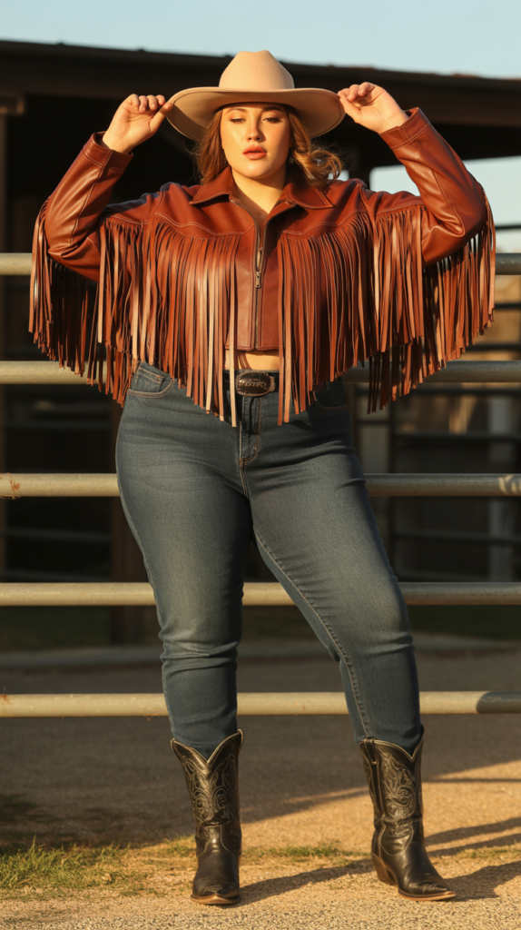 Fringe Leather Jacket Statement