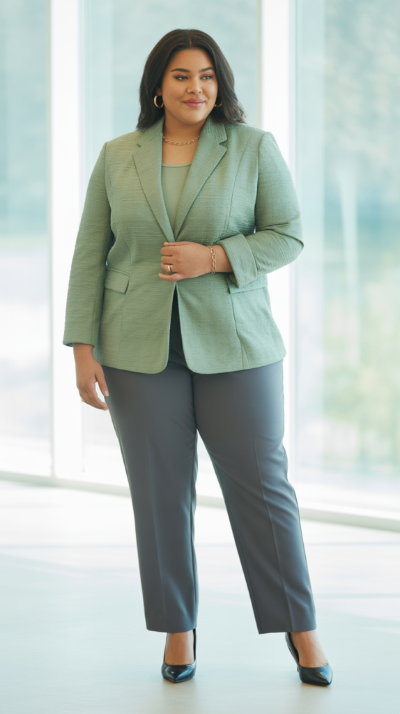  Textured Blazer with Dress Pants