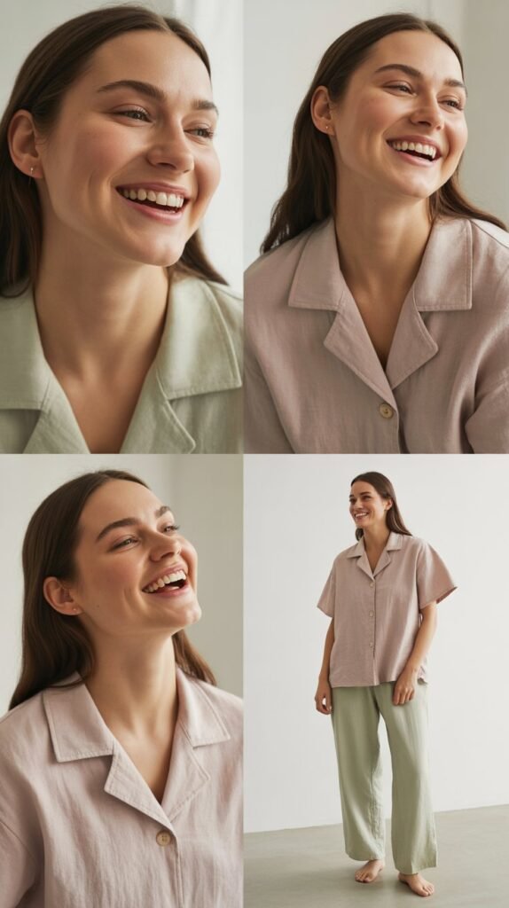  Matching Linen Set in Pastel Tones