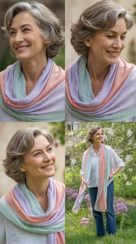 Lightweight Scarf in Spring Colors