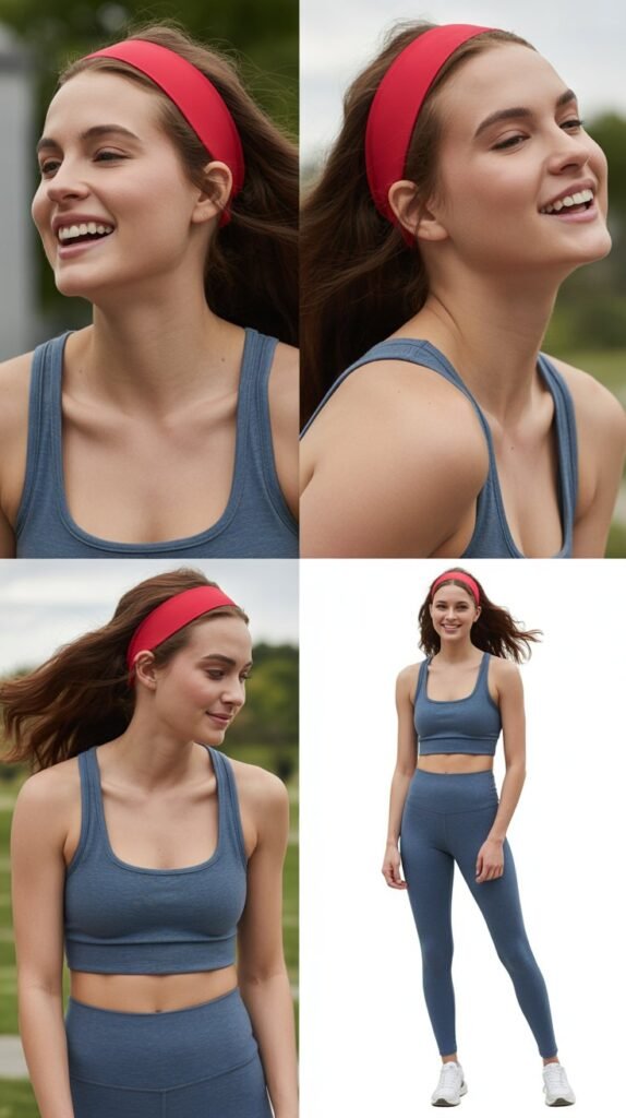 Athleisure Set with Red Hairband Detail