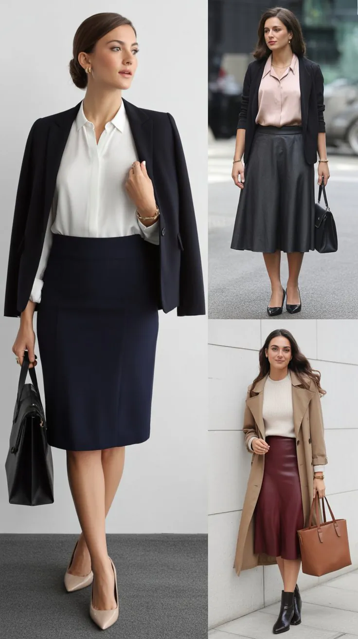 27 Polished Office Skirt Outfits Women Actually Wear