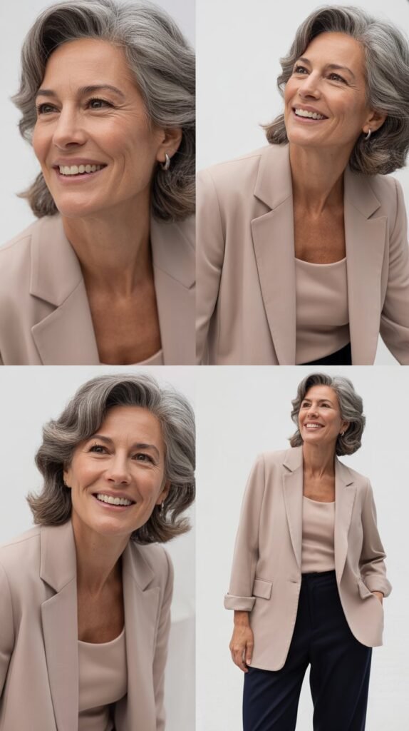 Soft Blazer with Matching Shell and Contrasting Bottom