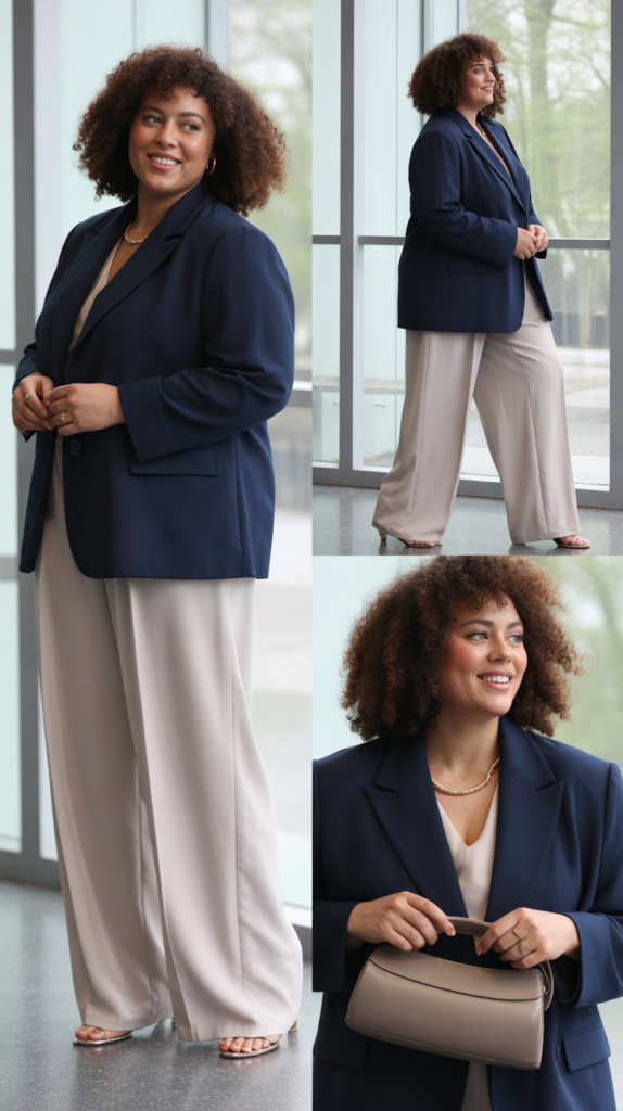 The Tailored Blazer and Wide-Leg Trouser Combination