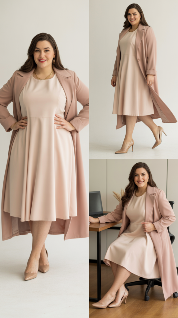 A-Line Dress with Coordinating Duster