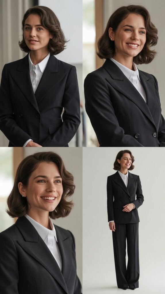 The Tailored Black Suit with White Shirt