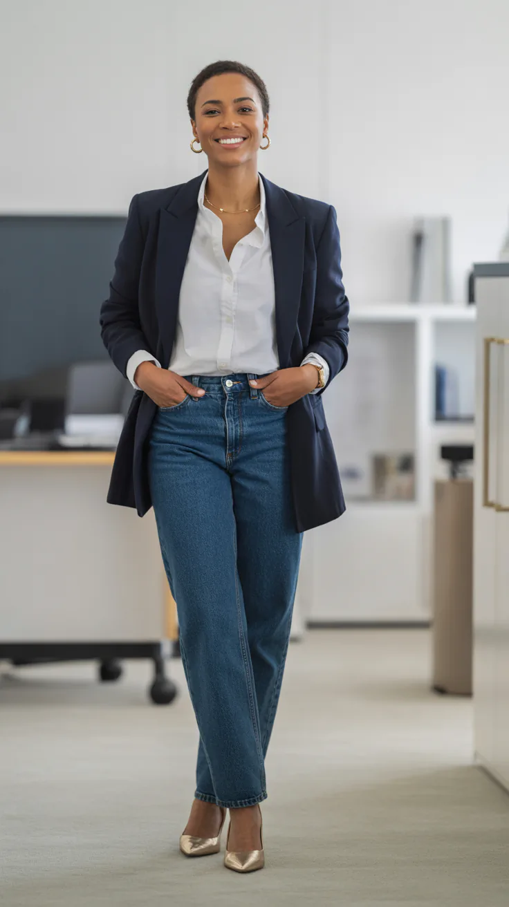 Casual Chic Work Outfits for Women With Jeans