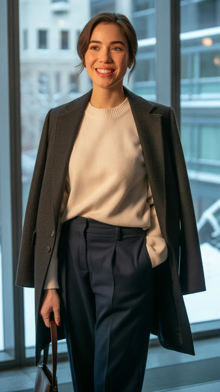 Warm Winter Office Work Outfits That Still Look Chic
