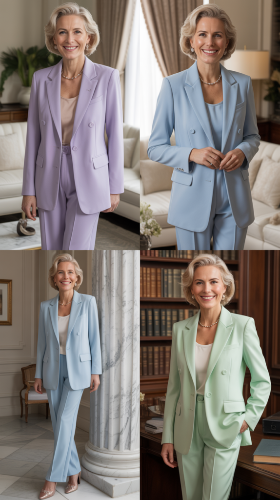 Pastel Blazer with Matching Trousers