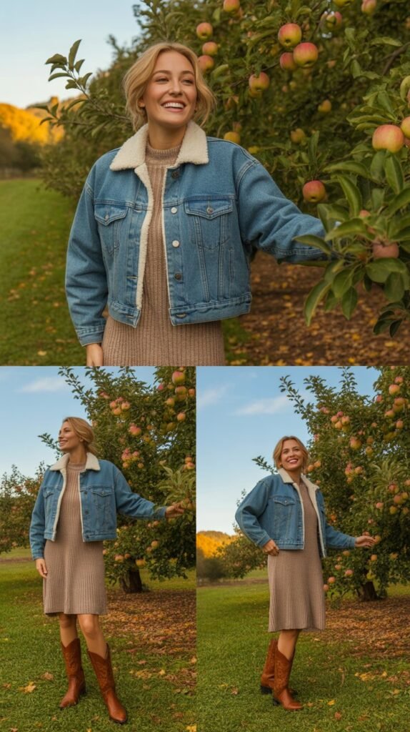 Slip Dress With Cardigan And Mules