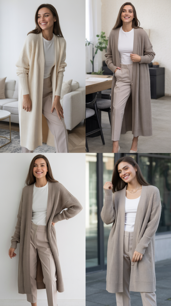 The Longline Cardigan and Slim Pants