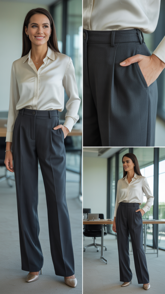 The Pleated Trouser and Silk Blouse Pairing