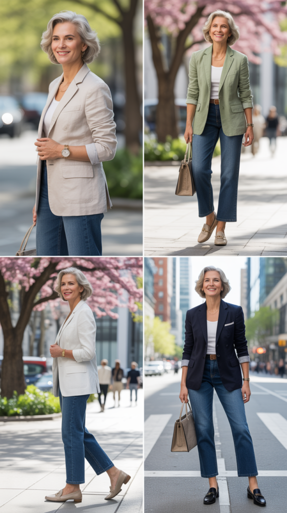 Linen Blazer with Jeans