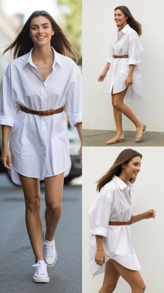 Button-Down Shirt as a Dress