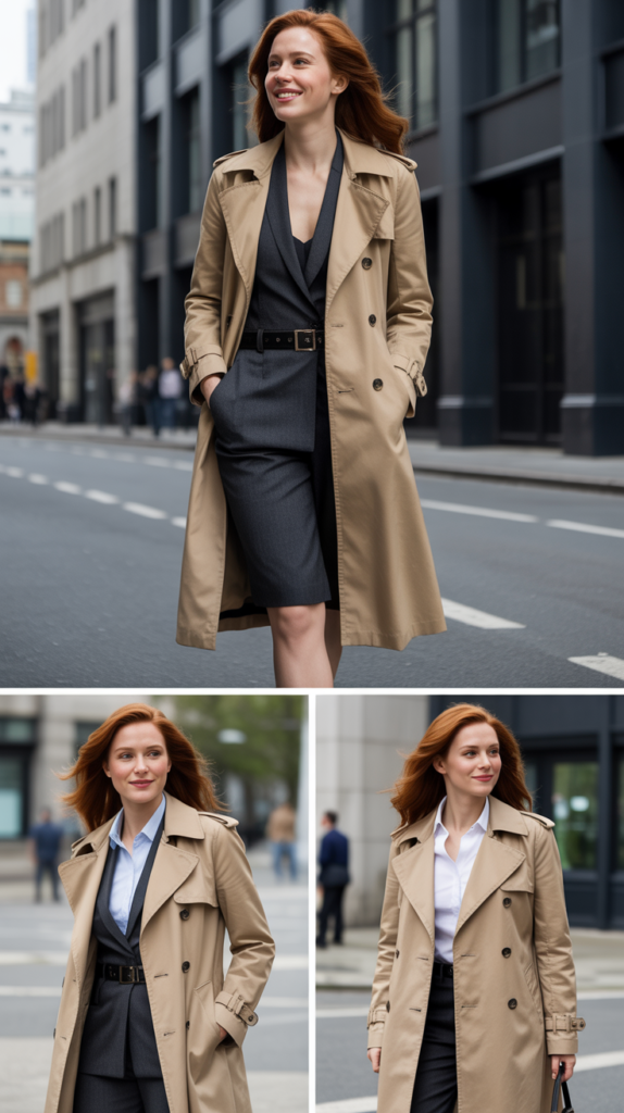 Beige Trench Coat Layering