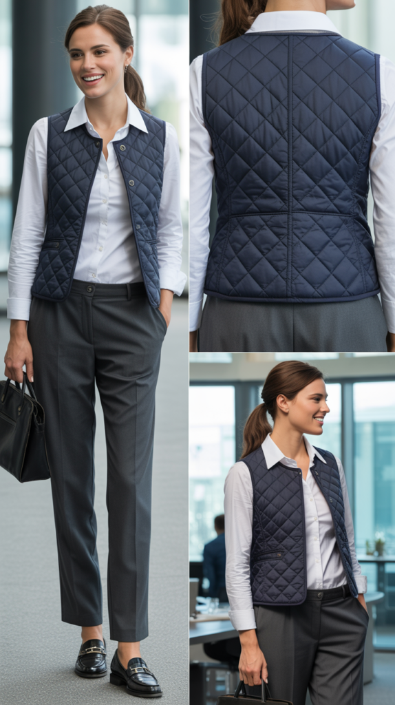 The Fitted Vest Over Blouse Approach