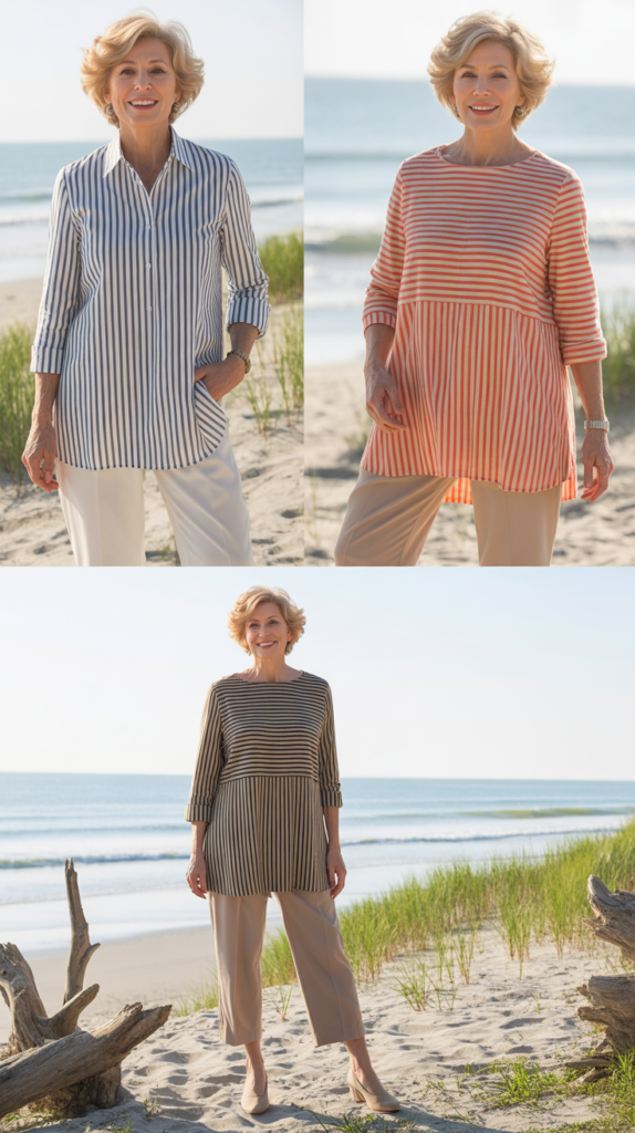 Striped Tunic with Cropped Pants