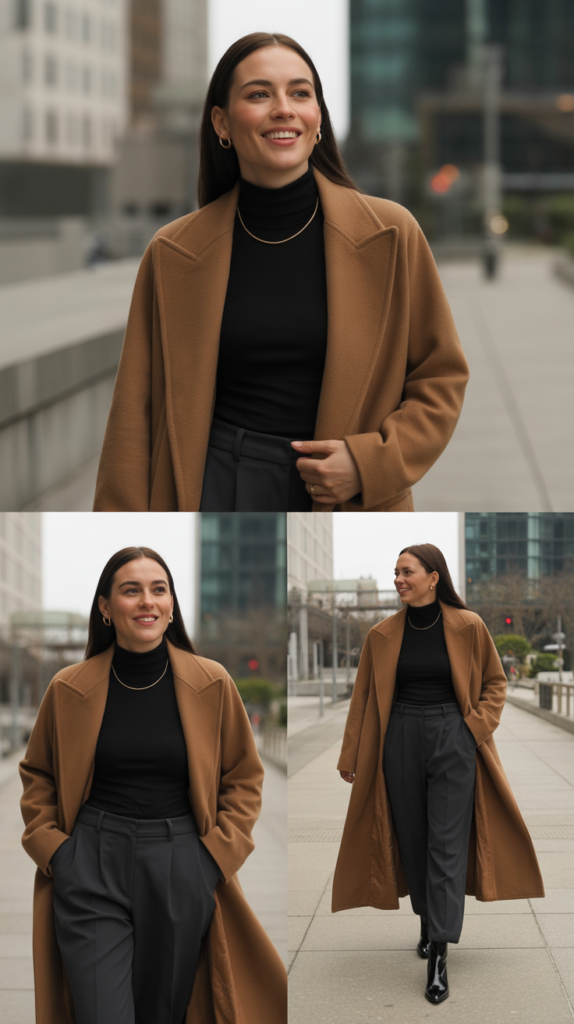 Statement Coat Over Simple Basics