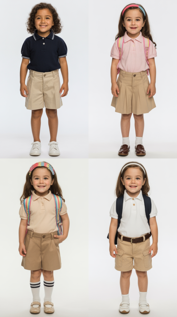 Polo Shirt and Khaki Shorts Outfit