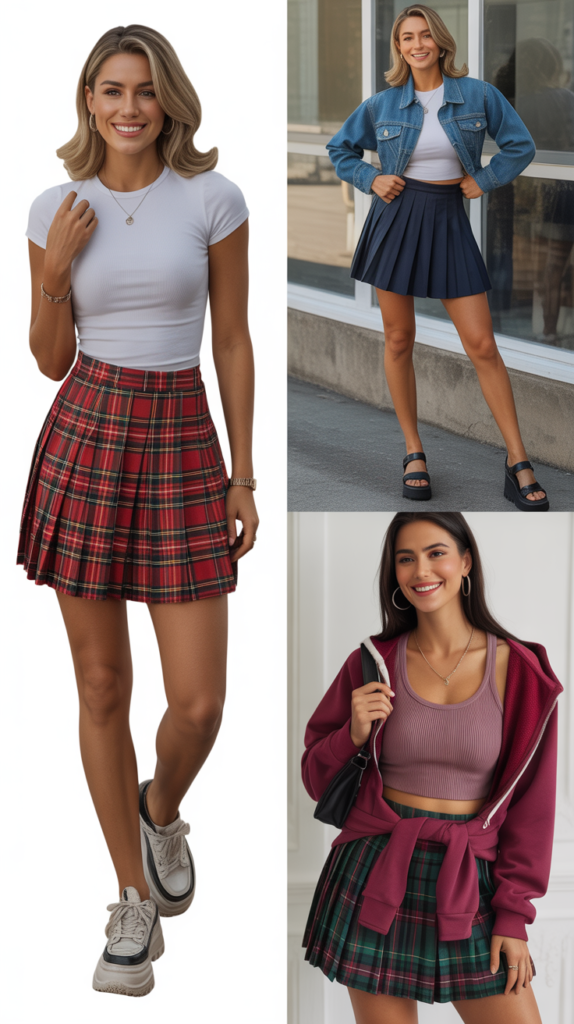 Pleated Mini Skirts