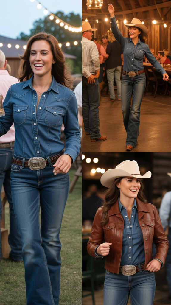 Classic Denim and Leather Combination