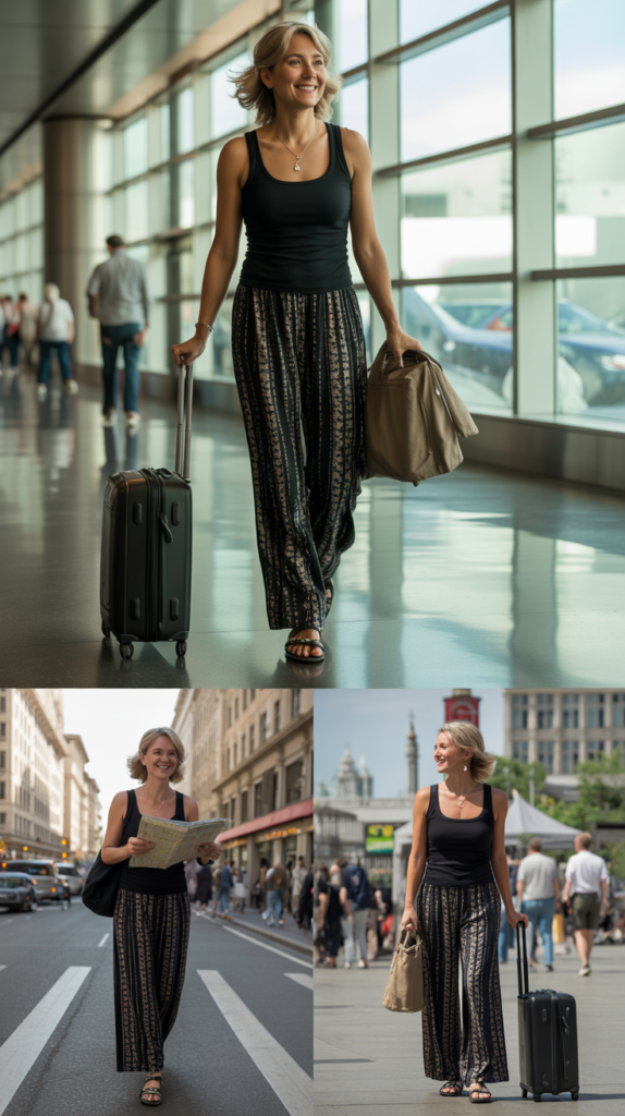 Wide-Leg Palazzo Pants with Fitted Tank