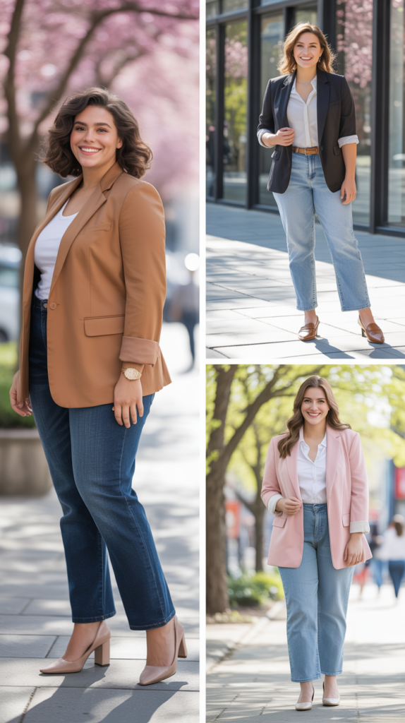 Blazer And Straight Leg Jeans Duo