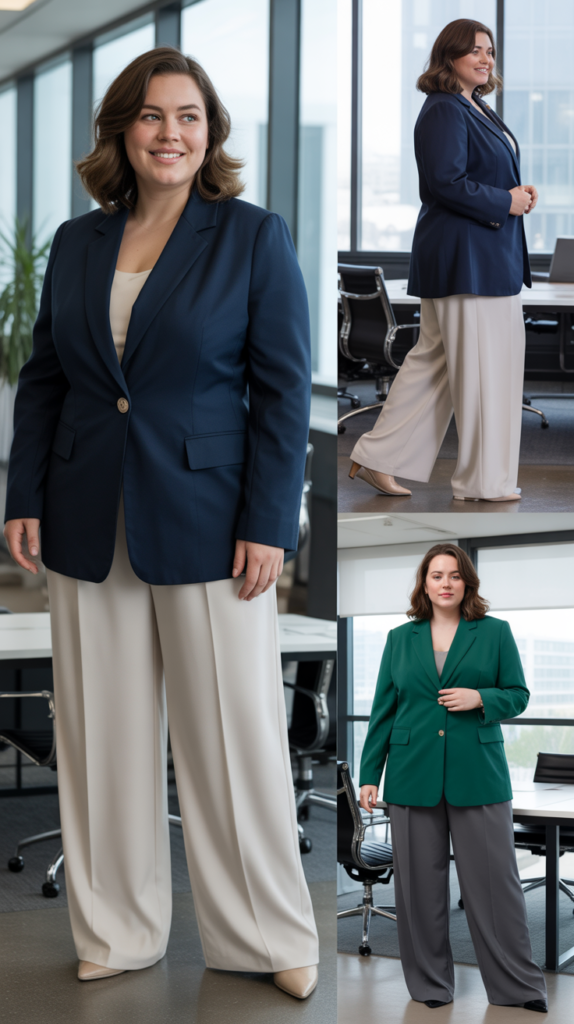 Structured Blazer with Wide-Leg Trousers