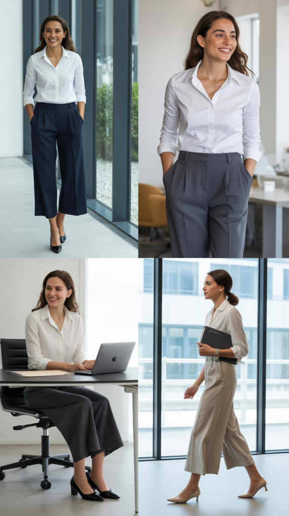 Culottes with Button-Down Shirt