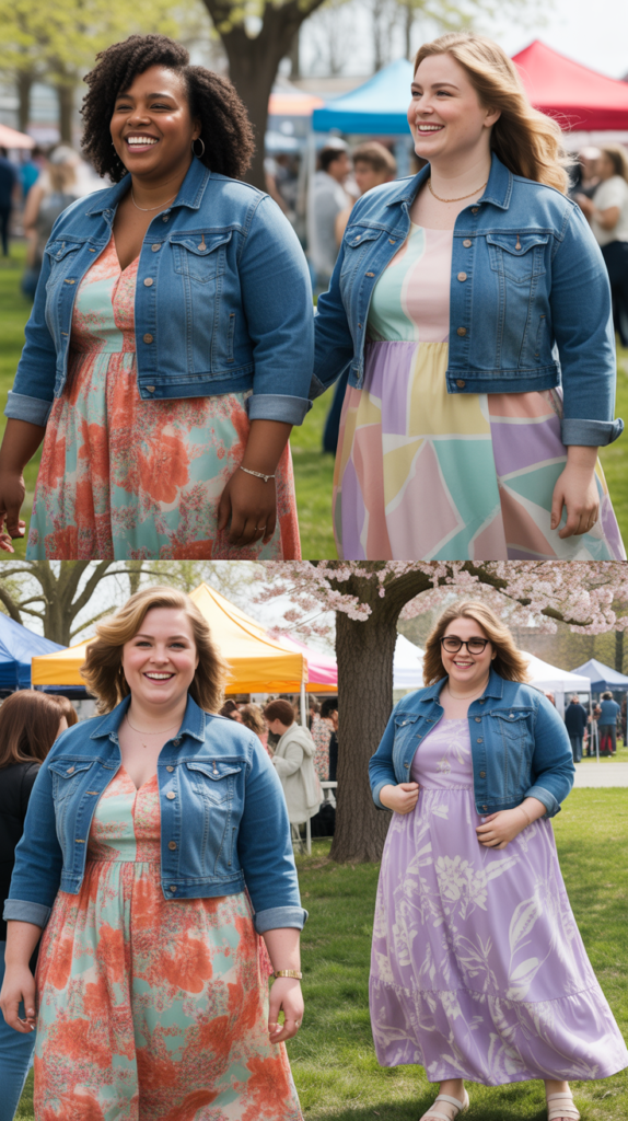 Denim Jacket with Maxi Dress Combinations