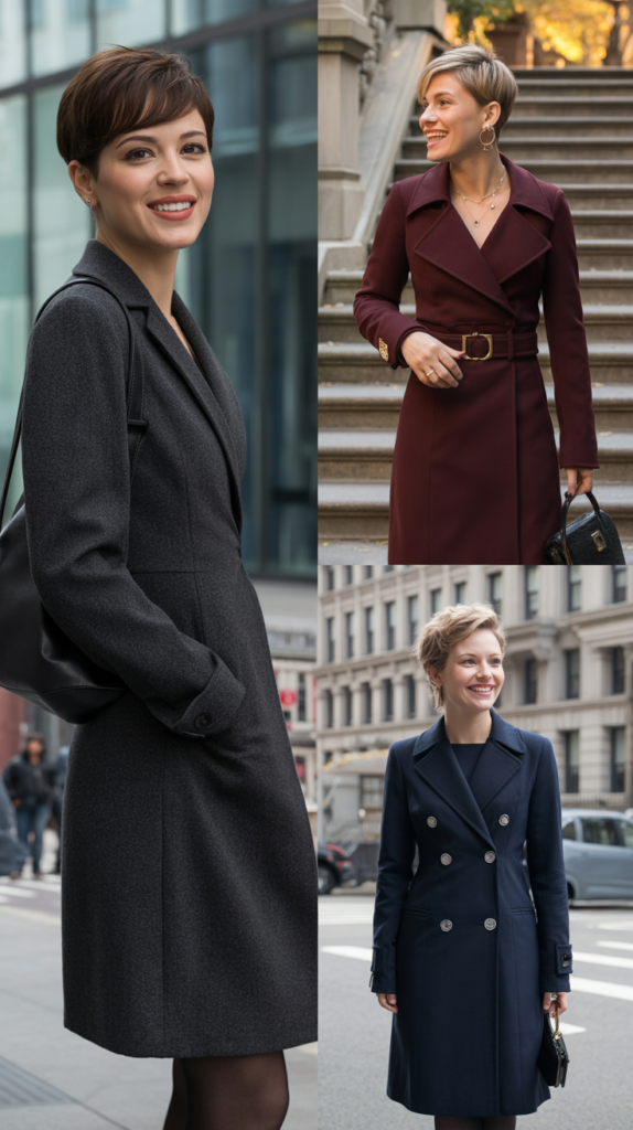 Coatdress with Structured Accessories