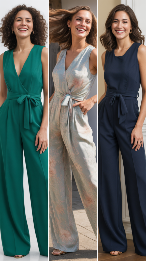Sleeveless Jumpsuit with Wide Legs