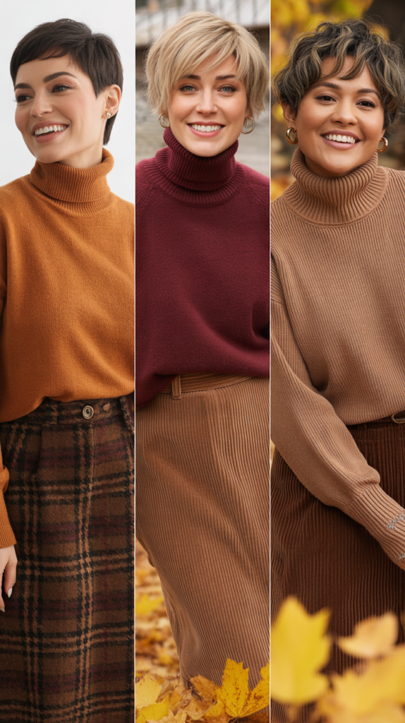 Turtleneck Sweater with Midi Skirt