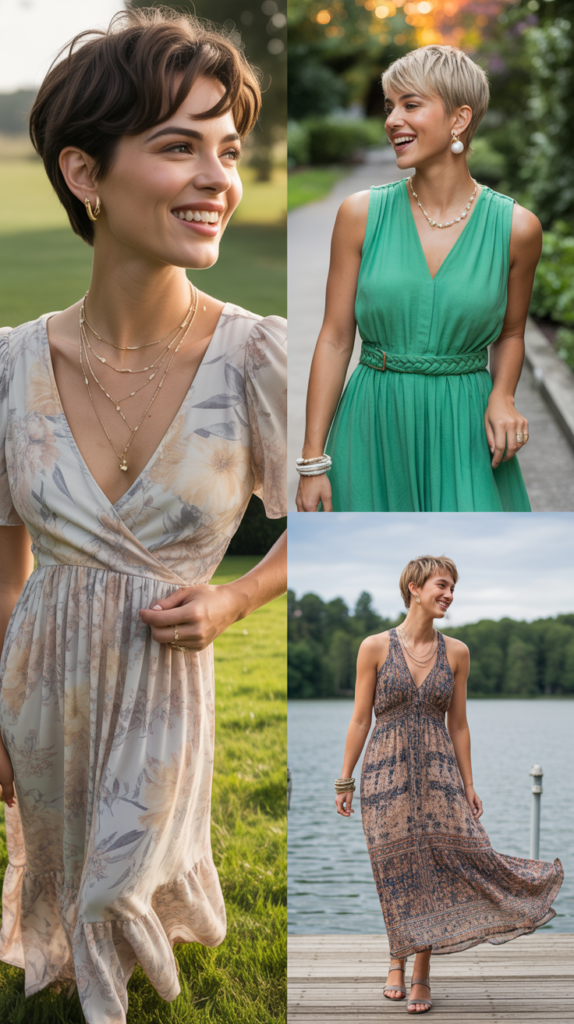 Maxi Dress with Dainty Accessories