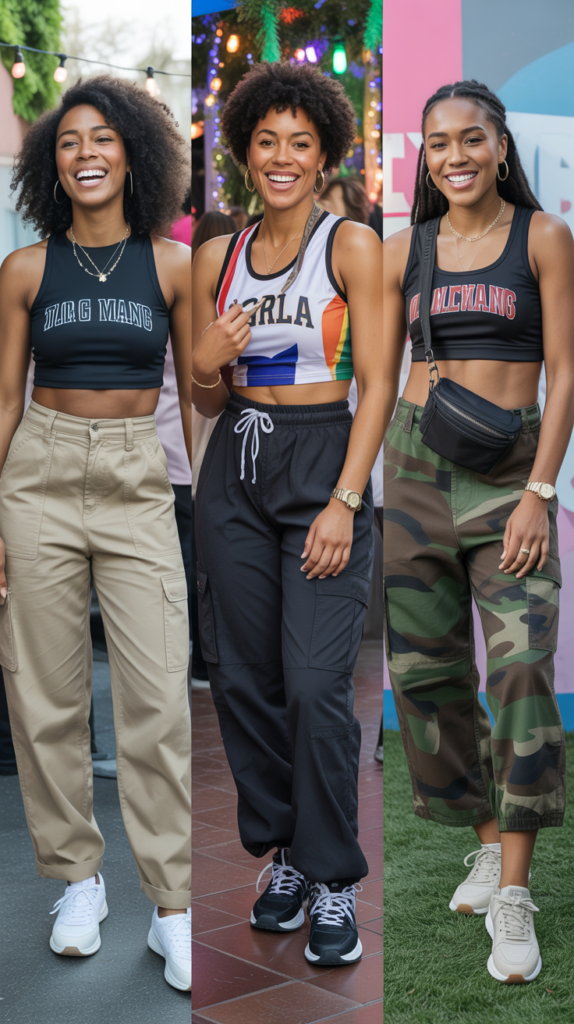 Cargo Pants with Cropped Jersey