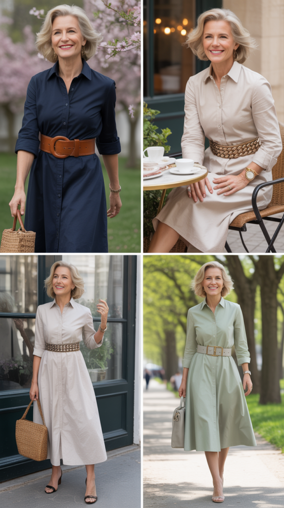 Shirt Dress with Statement Belt