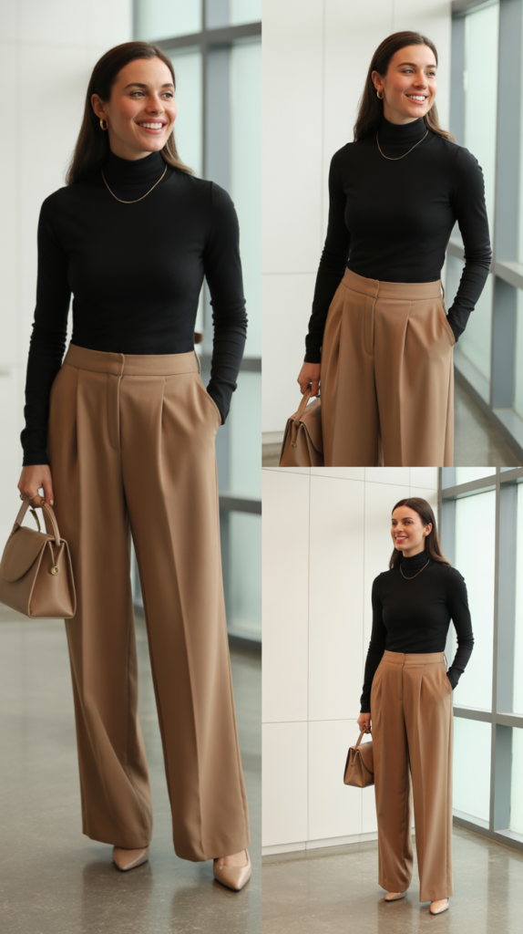The Turtleneck and Wide-Leg Trousers Look