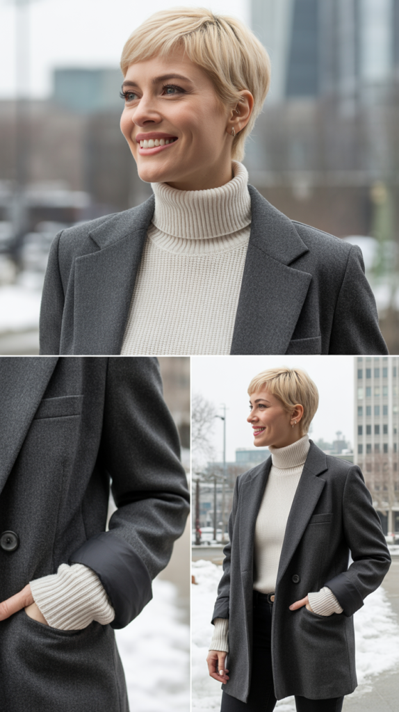 The Classic Turtleneck and Blazer Combination