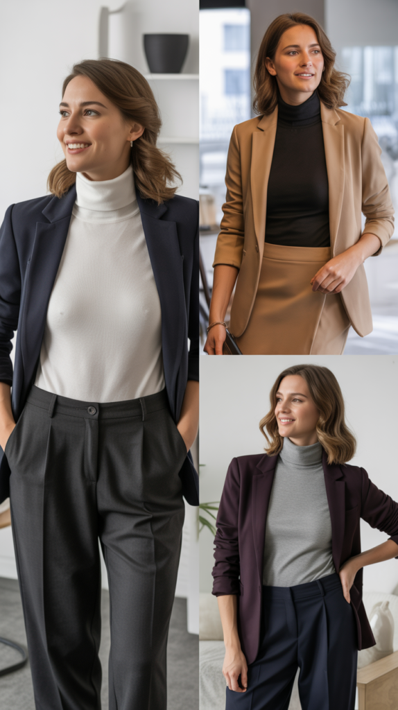 The Turtleneck Under Blazer Look