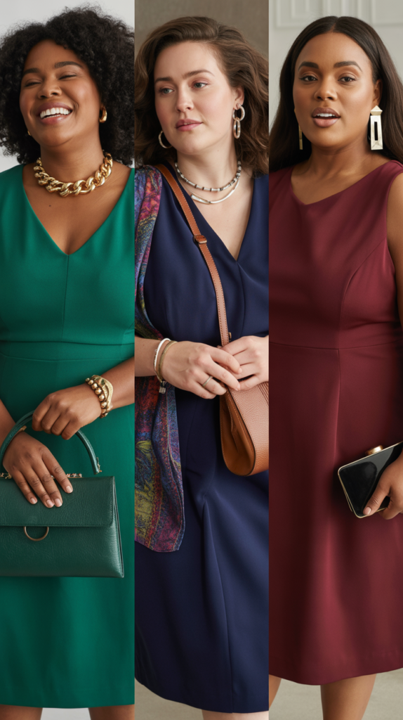 Shift Dress with Statement Accessories