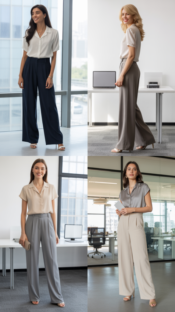 Wide-Leg Trousers with Tucked-In Top
